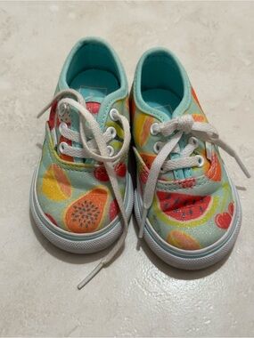 Vans Kids Fruit-Print Canvas Sneakers - Aqua Multi